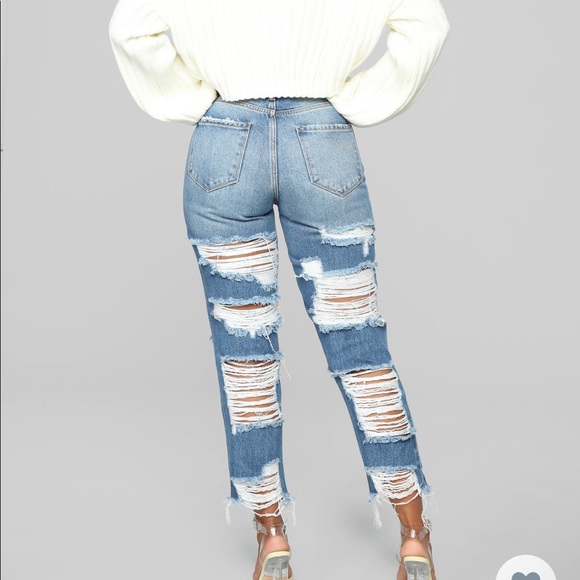 Bennie Boyfriend Jeans - Medium Blue Wash SIZE13 - Picture 2 of 6